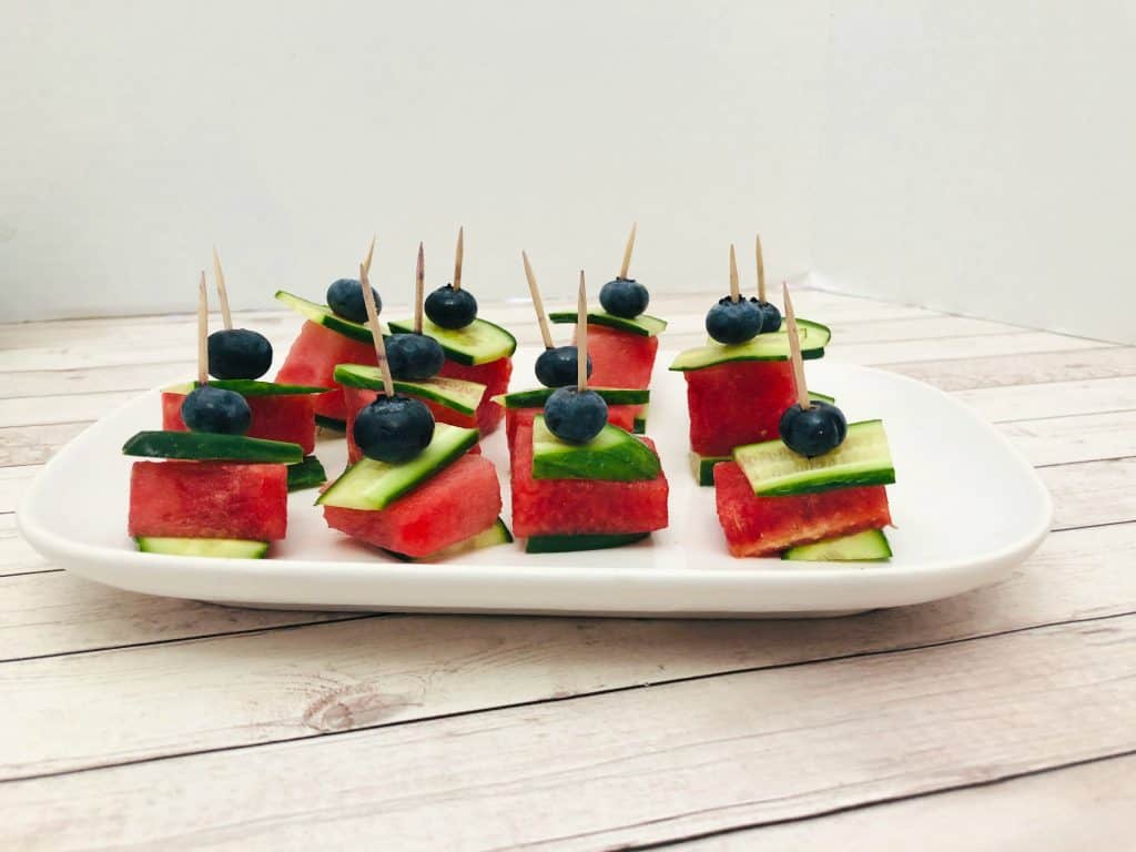 watermelon cucumber bites