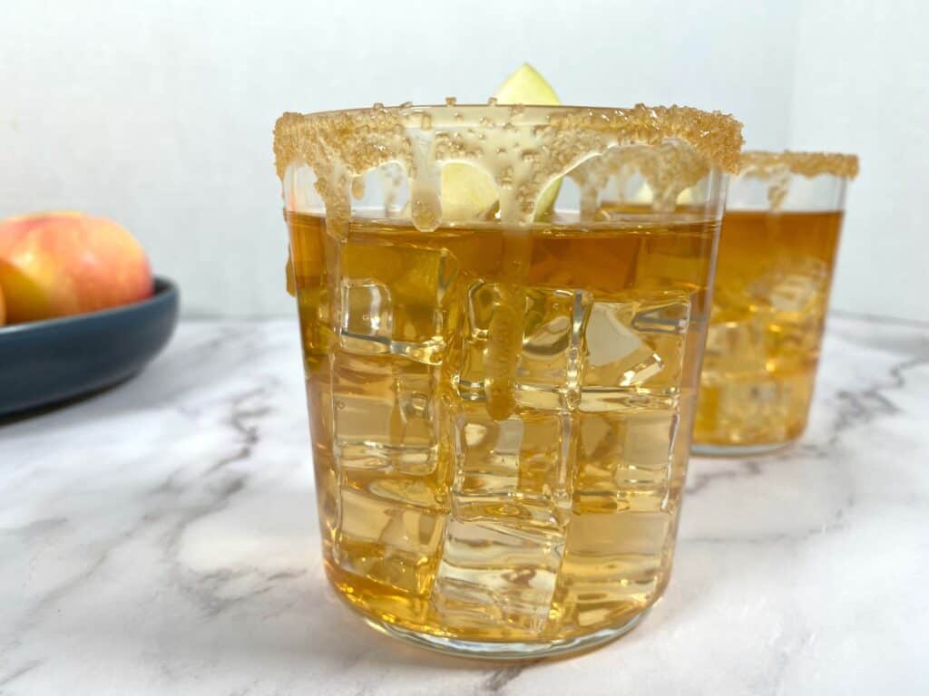 caramel apple whiskey sour cocktail