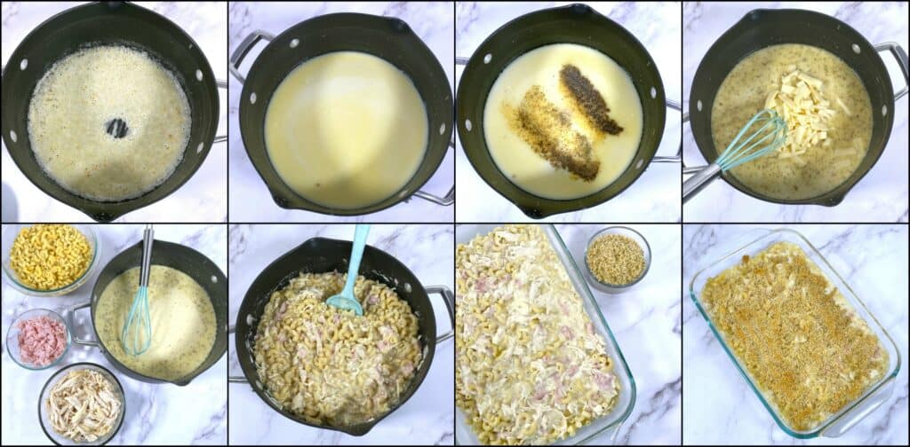 chicken cordon bleu mac and cheese step by step instructions