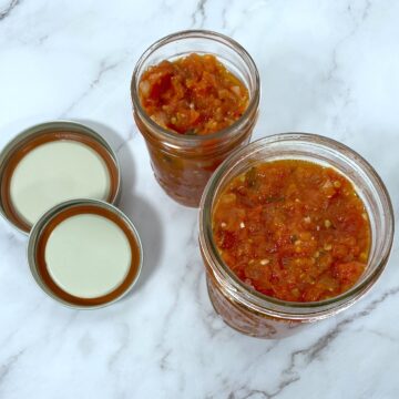homemade canned tomato sauce in mason jar