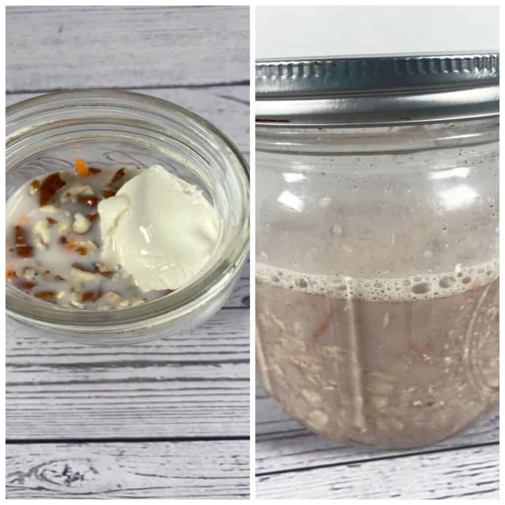 step by step instructions for making carrot cake overnight oats