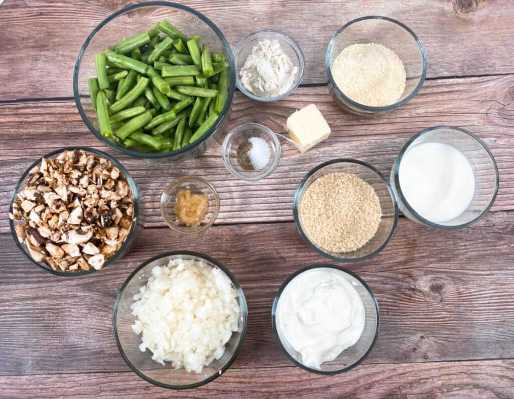 ingredients for lighter green bean casserole