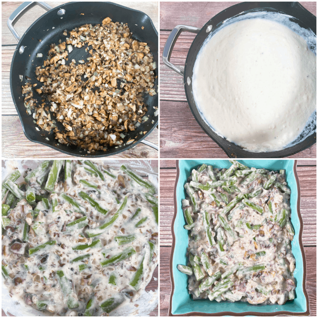 step by step instructions for making green bean casserole