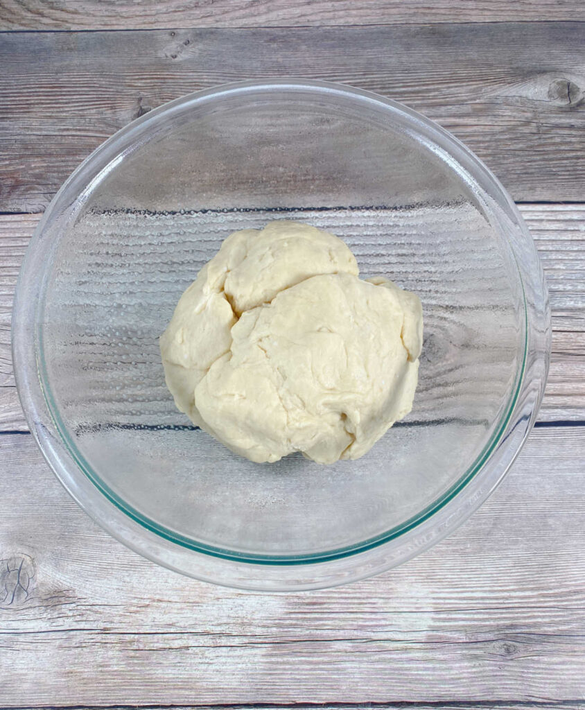 process shot - dough in a greased bowl ready for the first rise. 