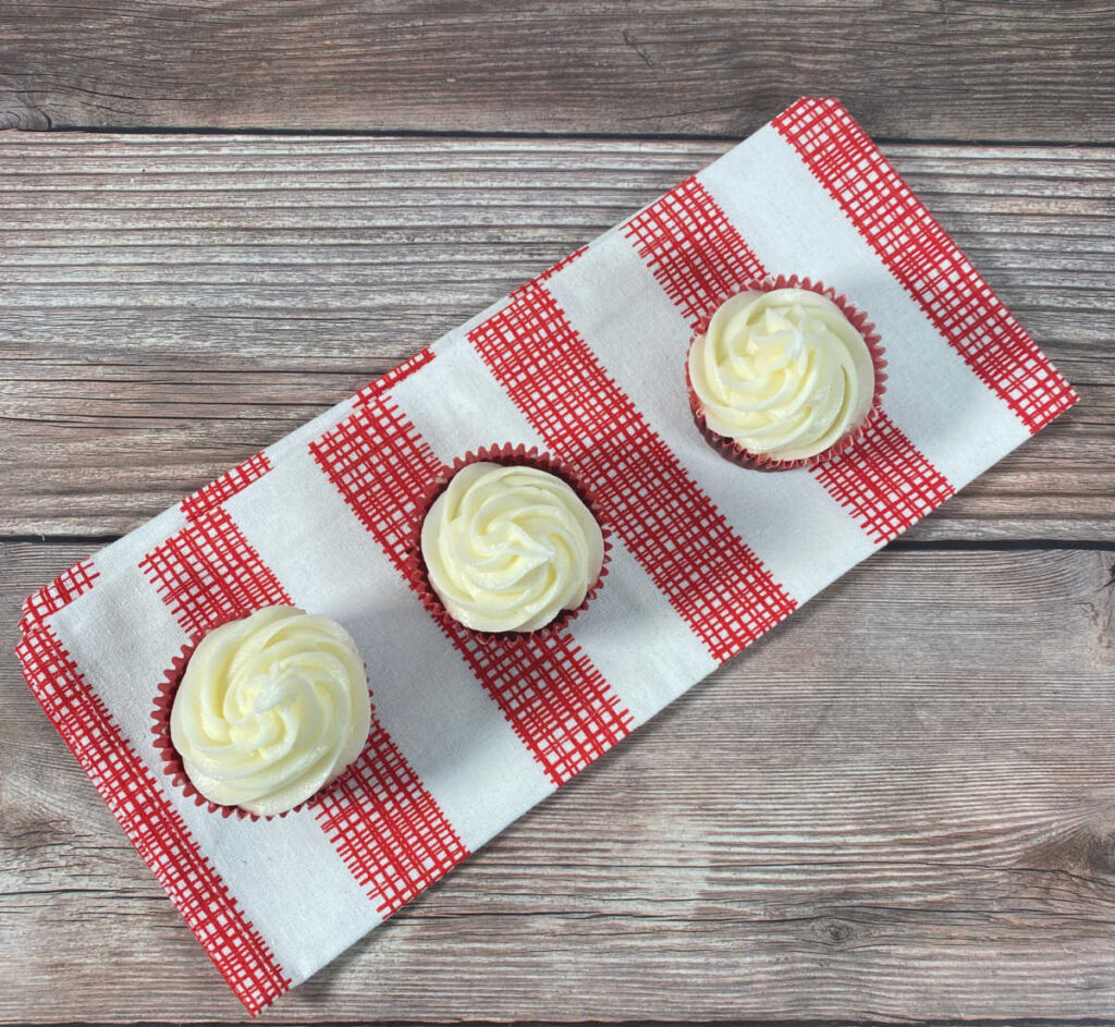 cupcakes on a red checkered napkin